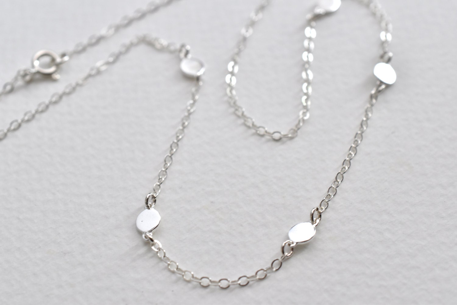 Disc Station Necklace Multi Disc Silver Disc Necklace Etsy