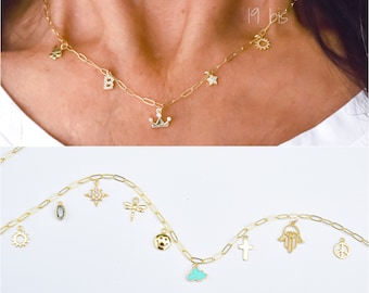 Create your own charm necklace - custom multi charms necklace - DIY