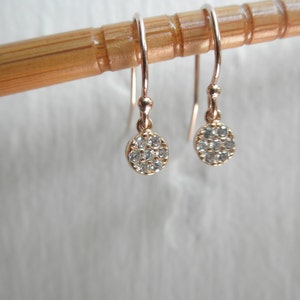 Rose Gold CZ Dangle Earrings: 14K Rose Gold-Filled