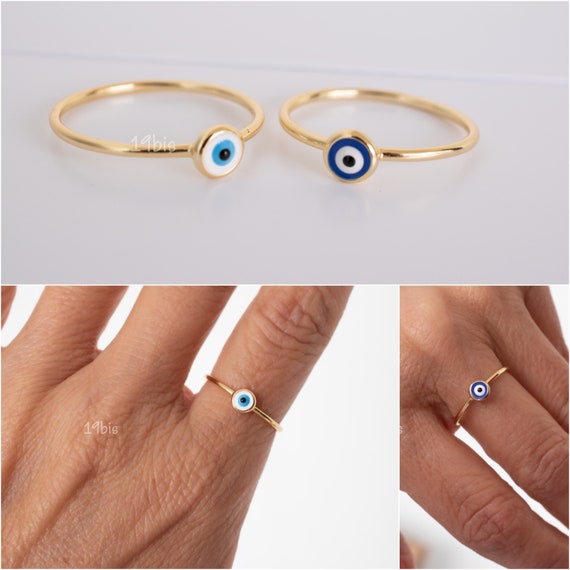 Golden Studded Evil Eye Spin Ring – GIVA Jewellery