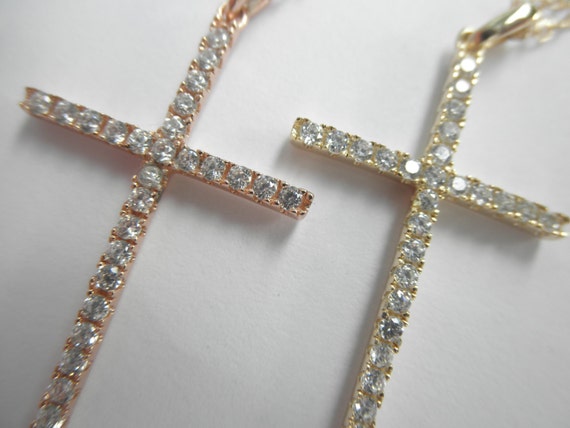 Cz cross necklace discount