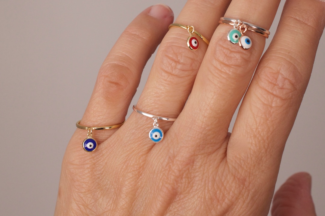Evil eye dangle ring deals
