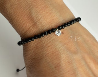 Solitaire crystals bracelet  - diamond shape zircon  - crystal beaded bracelet  -  bridesmaid jewelry -