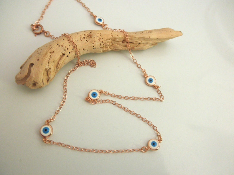 multi evil eye necklace protection necklace rose gold eye necklace gold evil eye necklace silver evil eye necklace image 3