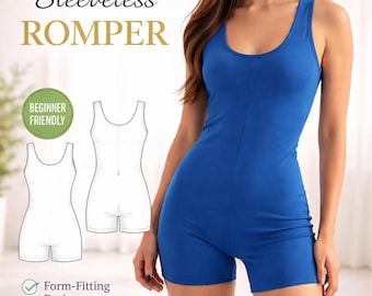 Sleeveless Romper Sewing Pattern | Women Romper PDF Pattern | Summer Jumpsuit Pattern | Easy DIY Romper Pattern