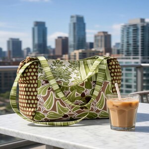 Patrón de costura en PDF para bolso grande de patchwork, patrón de bolso de hombro acolchado, tutorial para bolso de tela espacioso, bolso de viaje DIY imagen 11