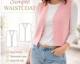 Simple Waistcoat Sewing Pattern | Women Vest Sewing Pattern | Tailored Waistcoat PDF | Beginner Vest Pattern | DIY Waistcoat