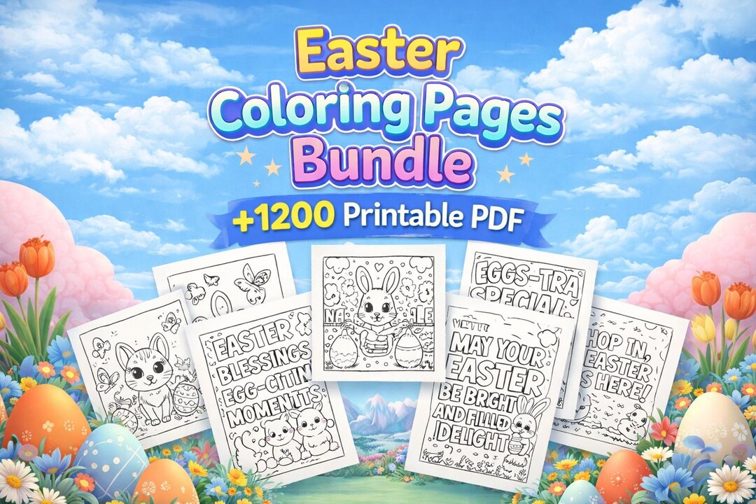 Mega Easter Coloring Pages Bundle | 1200+ Printable PDF (MRR & PLR) - Etsy