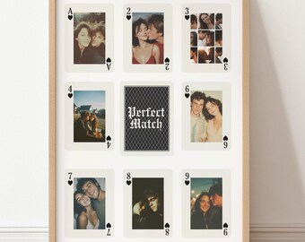 Personalized Playing Card Poster – Custom Couple Photo Wall Art – Editable Canva Template – Custom Poker Card Poster – 4 Sizes