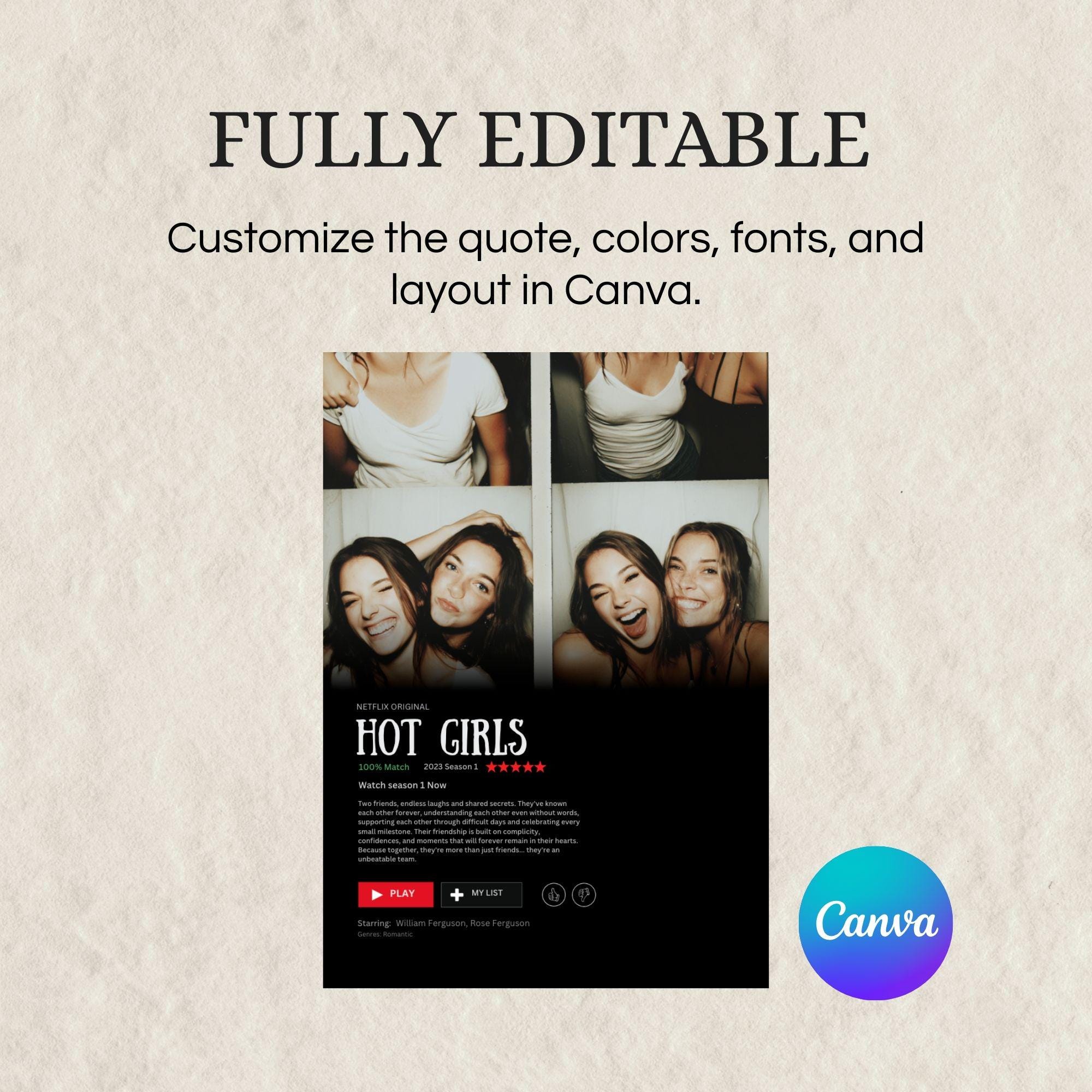 Best Friend Movie Poster Template – Editable Photo Film Poster ...