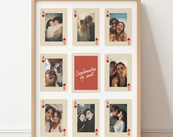 Poker Card Couple Poster – Custom Playing Card Wall Art – Editable Photo Template – Personalized Love Poster – Canva Download