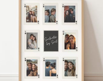 Personalized Playing Card Couple Poster – Custom Love Wall Art – Editable Photo Card Template – Canva Download – 4 Poster Sizes