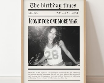 The Birthday Times Poster – Custom Birthday Newspaper Template – Editable Front Page Poster – Personalized Canva Download – 4 Sizes