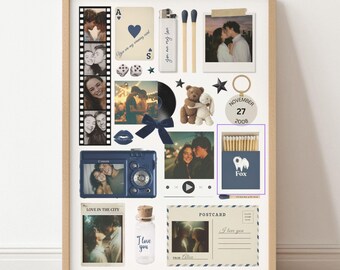 Personalized Matchbox Poster – Custom Photo Wall Art – Editable Canva Template – Romantic Couple Gift – 4 Sizes