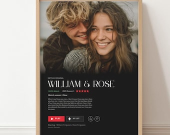Custom Movie Poster Template – Editable Photo Film Poster – Personalized Streaming Style Wall Art – Canva Template – 4 Poster Sizes