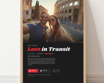 Custom Movie Poster Template – Editable Photo Film Poster – Personalized Streaming Style Wall Art – Canva Template – 4 Poster Sizes