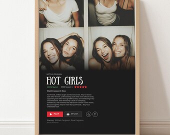 Best Friend Movie Poster Template – Editable Photo Film Poster – Personalized BFF Gift – Streaming Style Canva Template – 4 Sizes