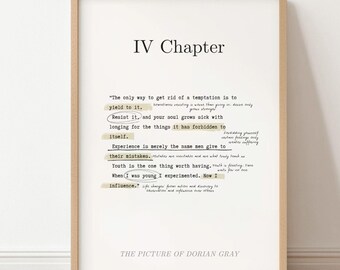Dorian Gray Quote Poster – Oscar Wilde Literary Wall Art – Editable Book Quote Printable – Canva Template – 4 Poster Sizes
