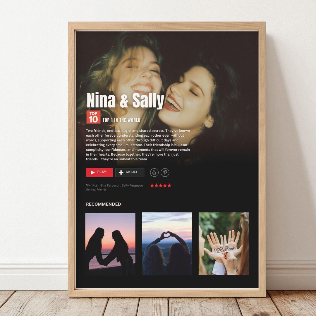 BFF Movie Poster Template – Custom Friendship Film Poster – Editable ...
