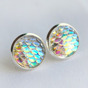 Opal Mermaid Earrings - Mermaid Jewelry - Scale Earrings - Boho Chic - Handmade - Mermaid Vibes - Dragon Jewelry