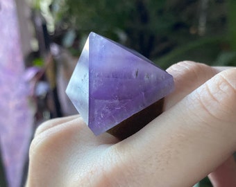 Amethyst Pyramid Ring - Statement Ring -Stone Ring - Crystal Jewelry