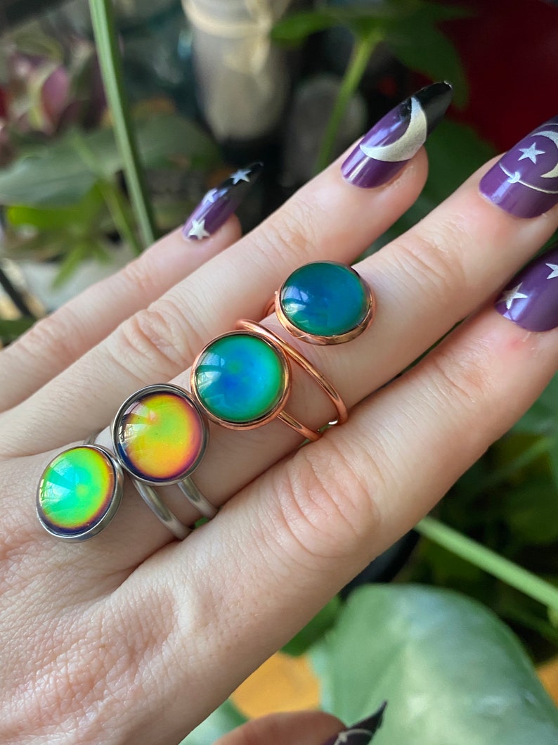 BACKORDER READ DESCRIPTION Twisted Mood Ring Color Changing Retro Mood Jewelry image 5