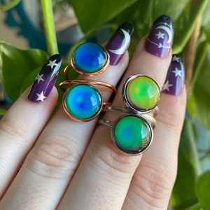 BACKORDER READ DESCRIPTION Twisted Mood Ring Color Changing Retro Mood Jewelry image 6