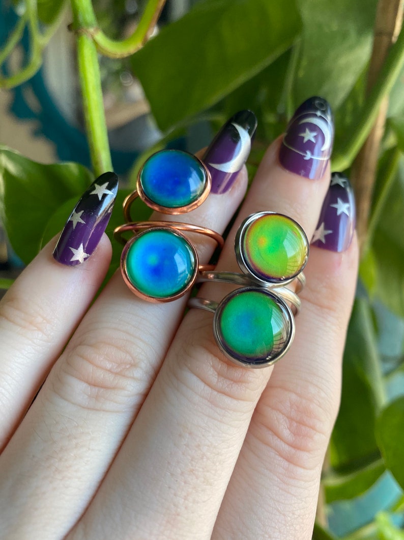 BACKORDER READ DESCRIPTION Twisted Mood Ring Color Changing Retro Mood Jewelry image 6