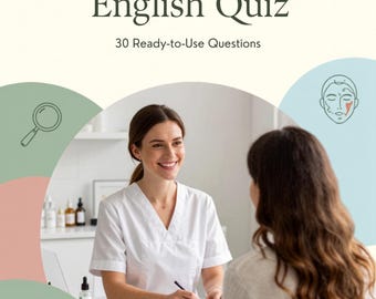 Quiz di inglese sulla consulenza per la cura della pelle / 30 domande pronte all'uso / Quaderno di esercizi di bellezza per insegnanti di inglese come seconda lingua / Materiale stampabile pronto all'uso per insegnanti di formazione professionale (PDF)