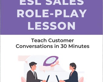 ESL Sales Role Play Lesson | Business English Speaking Activity | Customer Service English | No Prep Worksheet | A2-B1 Adults