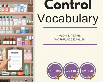 Stock Control Vocabulary ESL | Inventory English Activities | Workplace English Worksheets | Business English PDF