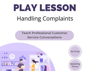 ESL Customer Service Role Play | Handling Complaints Lesson | Business English Speaking Activity | Adult ESL Worksheet | No Prep PDF