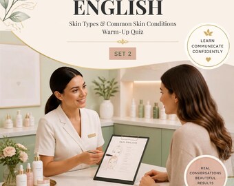 Quiz di riscaldamento in inglese per salone di bellezza - Set 2 / Analisi della pelle ESL A2-B1 / Revisione del vocabolario