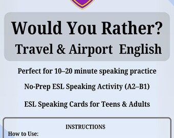 Would You Rather ESL Activity | Real-Life English Speaking Cards | No Prep TEFL Lesson | Conversation Practice A2–B1