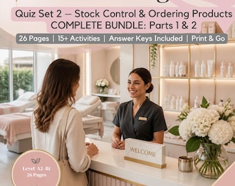 Beauty Business English Quiz Set 2 | Stock Control & Ordering | ESL Worksheets | Salon Vocabulary Activities