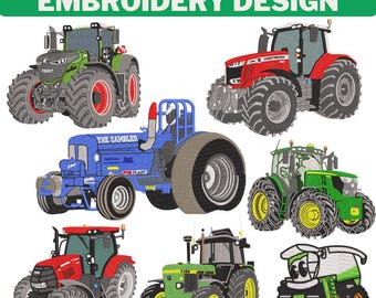 Motifs de broderie de tracteur de ferme | Téléchargement instantané des fichiers machine