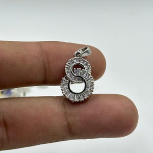 Infinity Circle Pendant, Silver Double Loop Necklace, Cubic Zirconia Charm, Minimalist Infinity Jewelry, Elegant Gift for Her