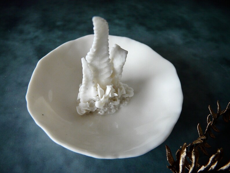 Porcelain dish with miniature woodland