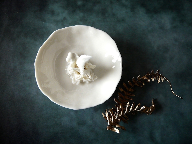 Porcelain dish with miniature woodland