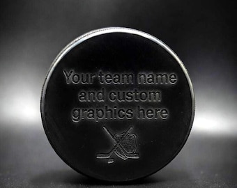 Op maat gegraveerde hockeypuck | Diep laser gepersonaliseerde teamprijs aandenken