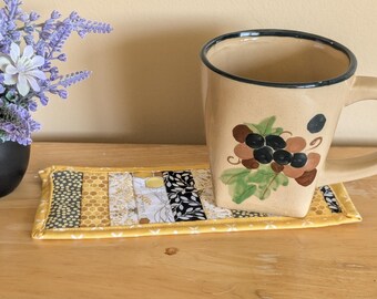 Dessous de tasse patchwork abeille, sous-verre en tissu matelassé, dessous de tasse nid d'abeille