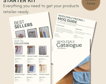 Modèle de catalogue de vente en gros pour les entreprises artisanales | Fiche produit Canva, liste de prix de gros et bon de commande