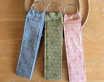 Porte-clés en tissu avec dragonne, cordon en coton nid d'abeille, porte-clés fait main