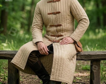 Men's Padded Gambeson Jacket, Medieval Knight Tunic, Viking Cosplay Costume
