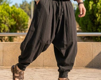 Pantaloni vichinghi da uomo, pantaloni harem rinascimentali, abbigliamento medievale, costume per fiera rinascimentale, abbigliamento per cosplay storico