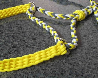 Martingale Style Dog Leash &quot;Blanco&quot;- Braided - Paracord