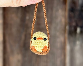 Mini Swinging Duck Amigurumi Toy Keychain Car Hanger
