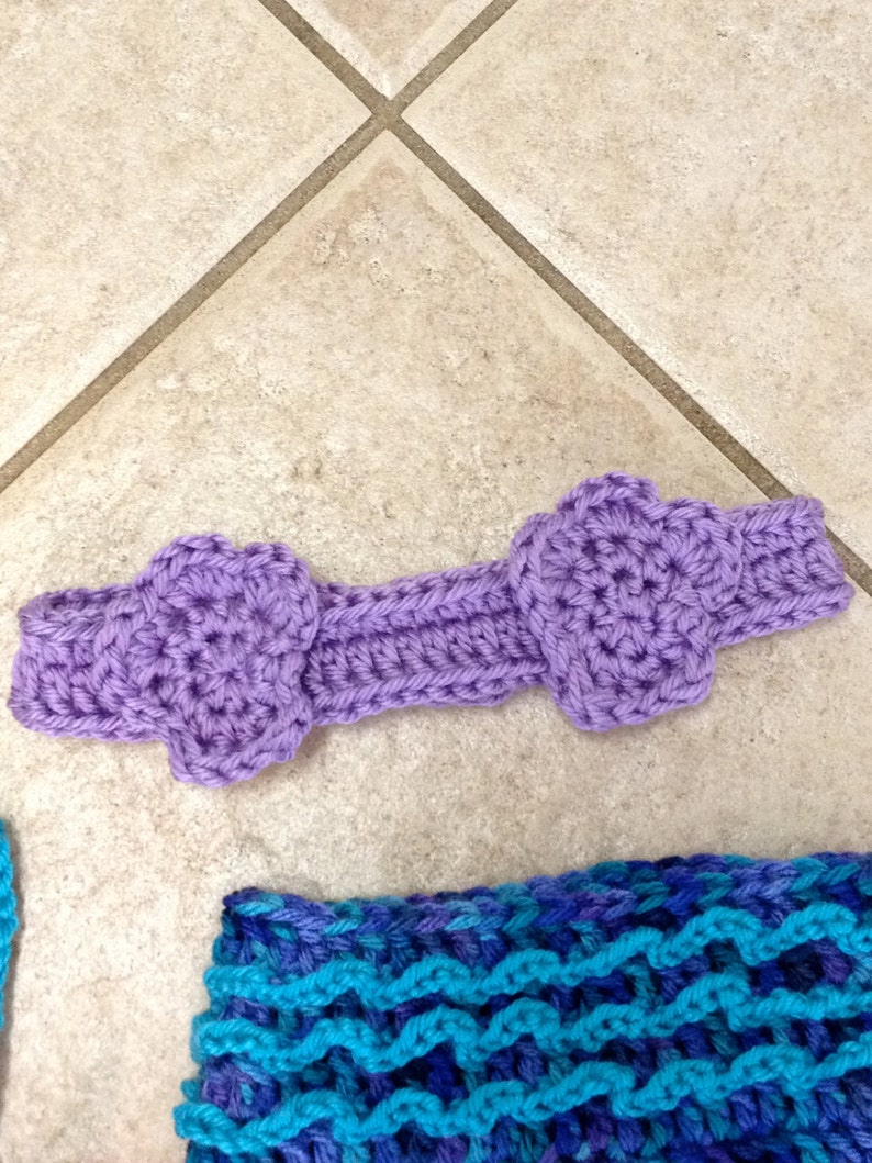 Instant Download PDF Crochet Mermaid Tail Photo Prop Set 3 Patterns in 1 Newborn to 3 Months Photography Prop image 4