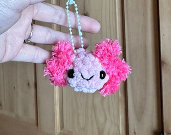 Axolotl Backpack Buddy Keychain Crochet Amigurumi Toy Plushie