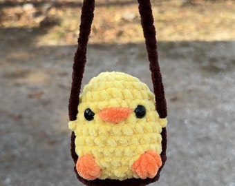 Pato oscilante de peluche, juguete amigurumi de ganchillo
